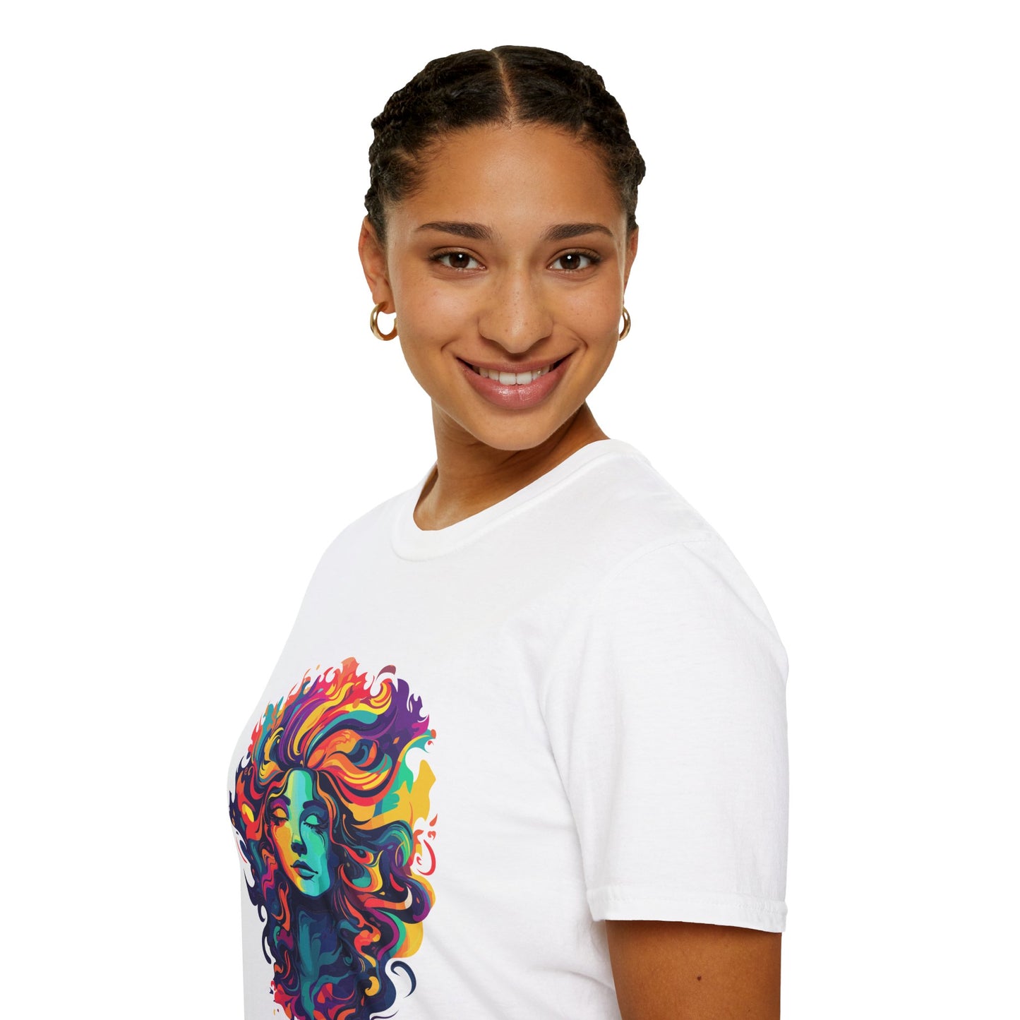 Psychedelic Bohemian Goddess Unisex Softstyle T-Shirt | Bohemian Rebel Frequency