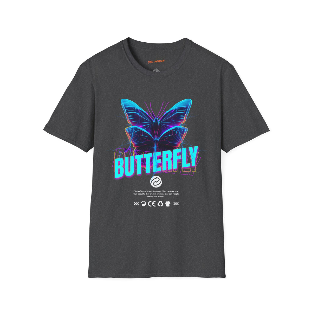 Butterfly Graphic Tee — 'Butterfly' Front & 'Spread Love' Rose Back T-Shirt
