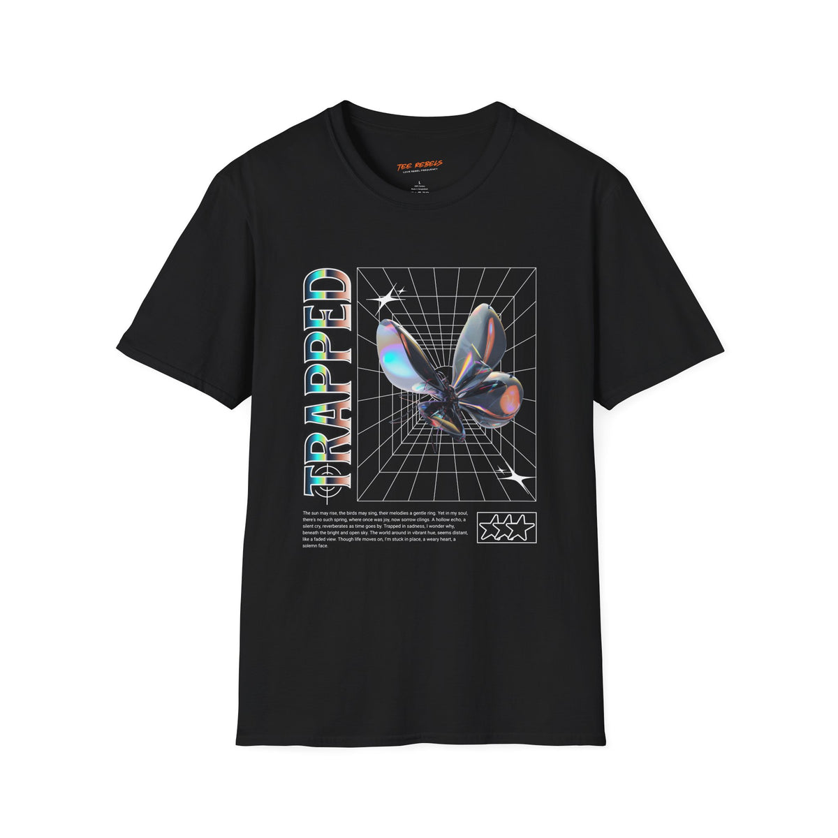 Trapped Y2K Butterfly Spread Love Rose Graphic T-Shirt