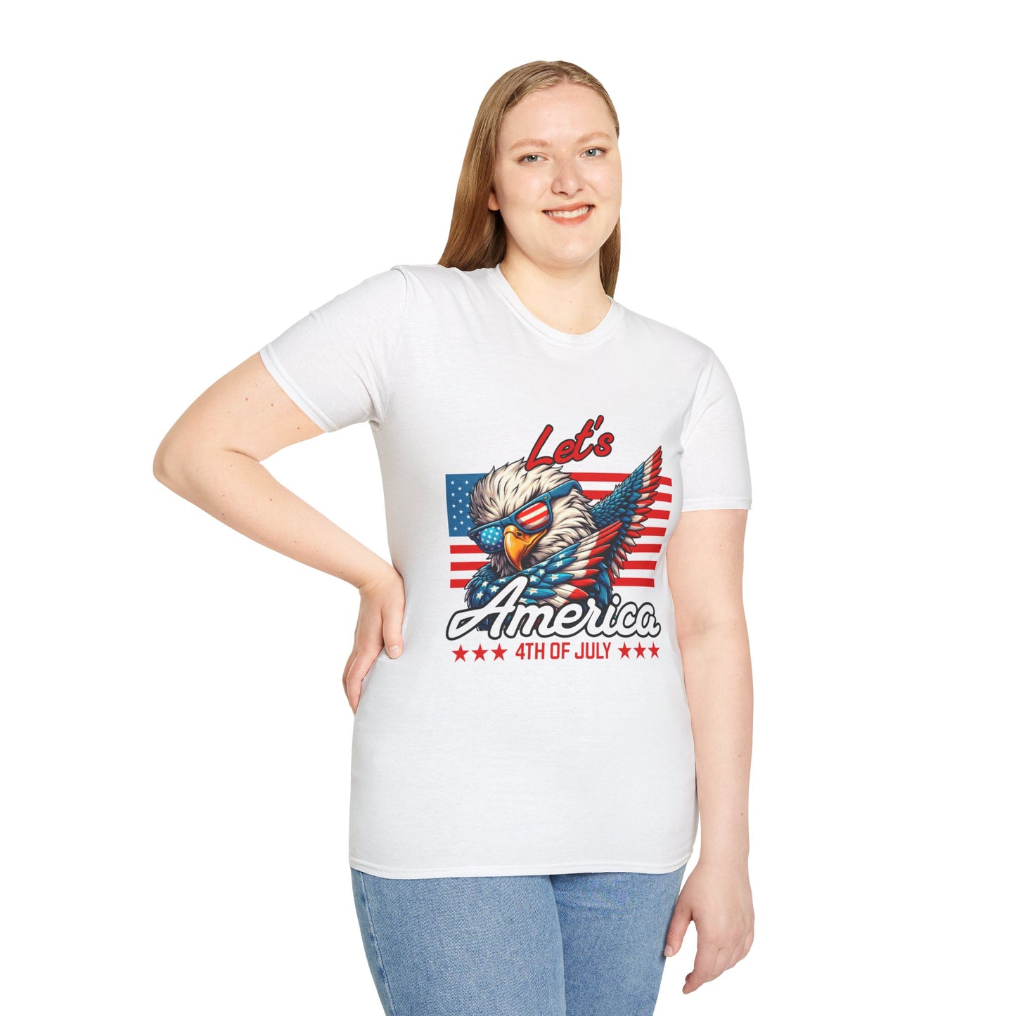 Let's America 4th of July Unisex Streetwear T-Shirt | America Graphic Tee | America Rebel Frequency