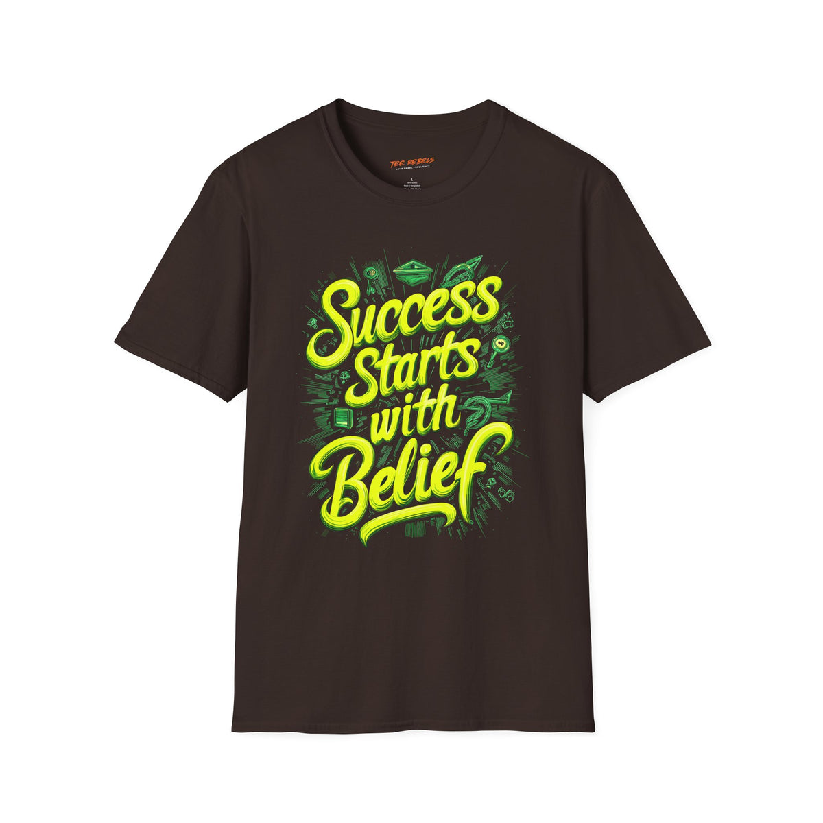 Motivational T-Shirt – Success Starts with Belief & Spread Love Graphic T-Shirt
