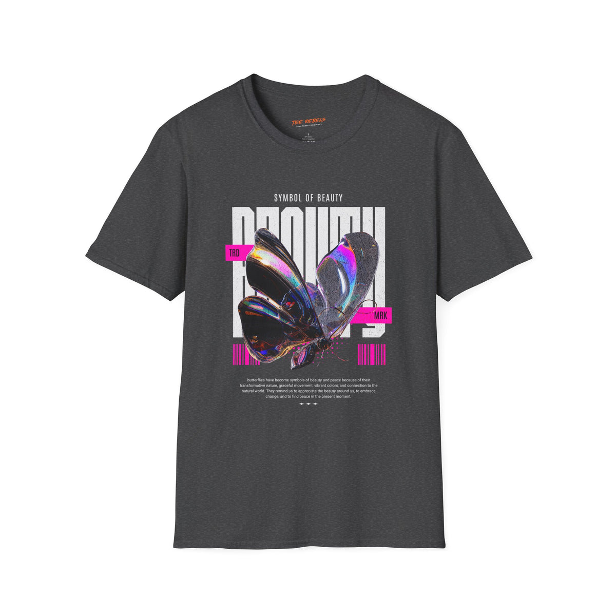 Symbol of Beauty Butterfly Spread Love Rose Graphic T-Shirt