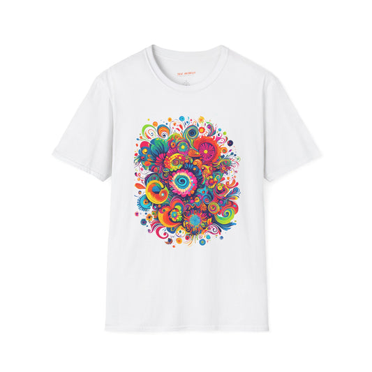 Psychedelic Swirl Unisex Softstyle T-Shirt | Swirl Rebel Frequency