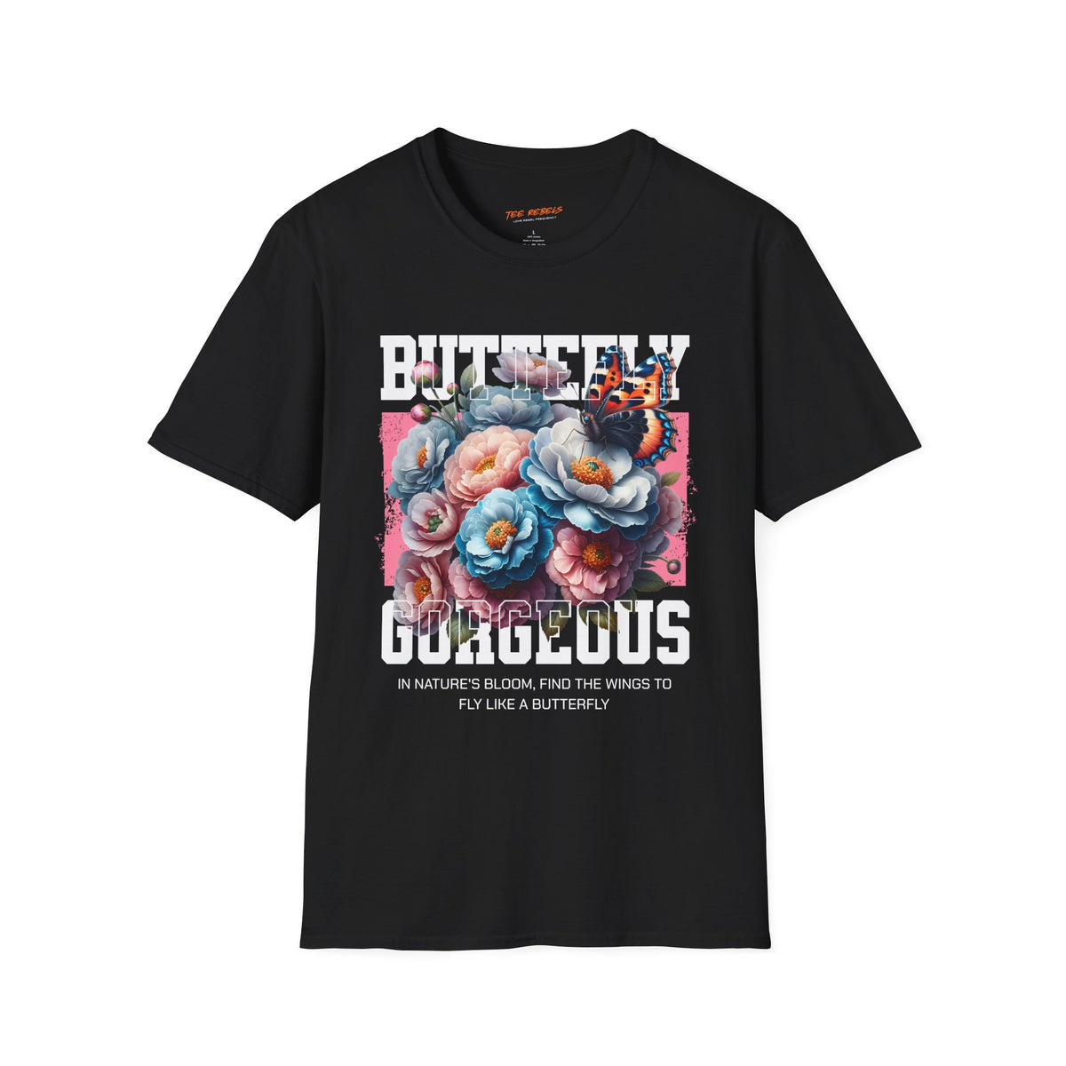 Floral Butterfly Gorgeous Spread Love Rose T-Shirt