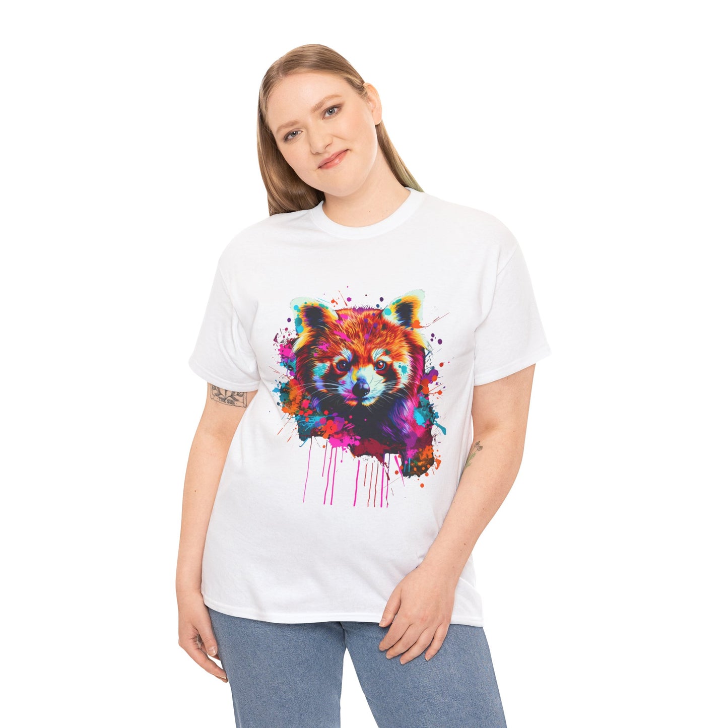 Colorful Fox Graphic Unisex Heavy Cotton Tee - Fox Rebel Frequency