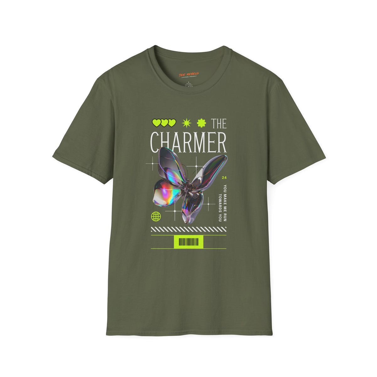 The Charmer Butterfly Spread Love Rose Graphic T-Shirt
