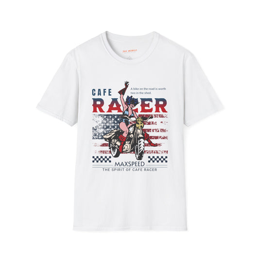 Cafe Racer USA Unisex Streetwear T-Shirt | Vintage Motorcycle Apparel | Perfect for Bikers | Gift for Motor Enthusiasts | Racer Rebel Frequency