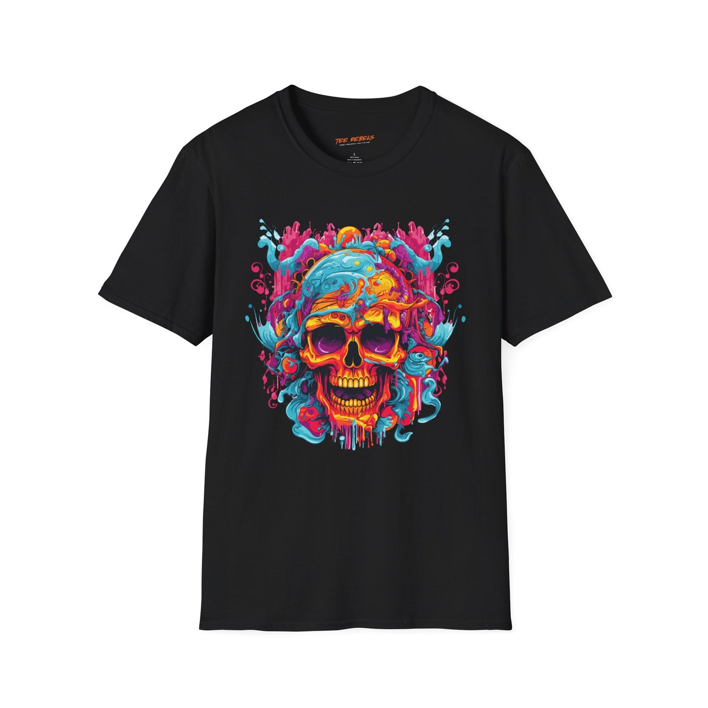 Psychedelic Skull Swarm Unisex T-Shirt | Skull Rebel Frequency