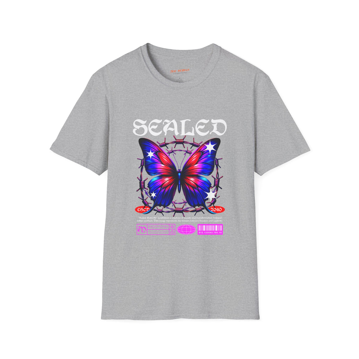 Sealed Butterfly Spread Love Rose Graphic T-Shirt