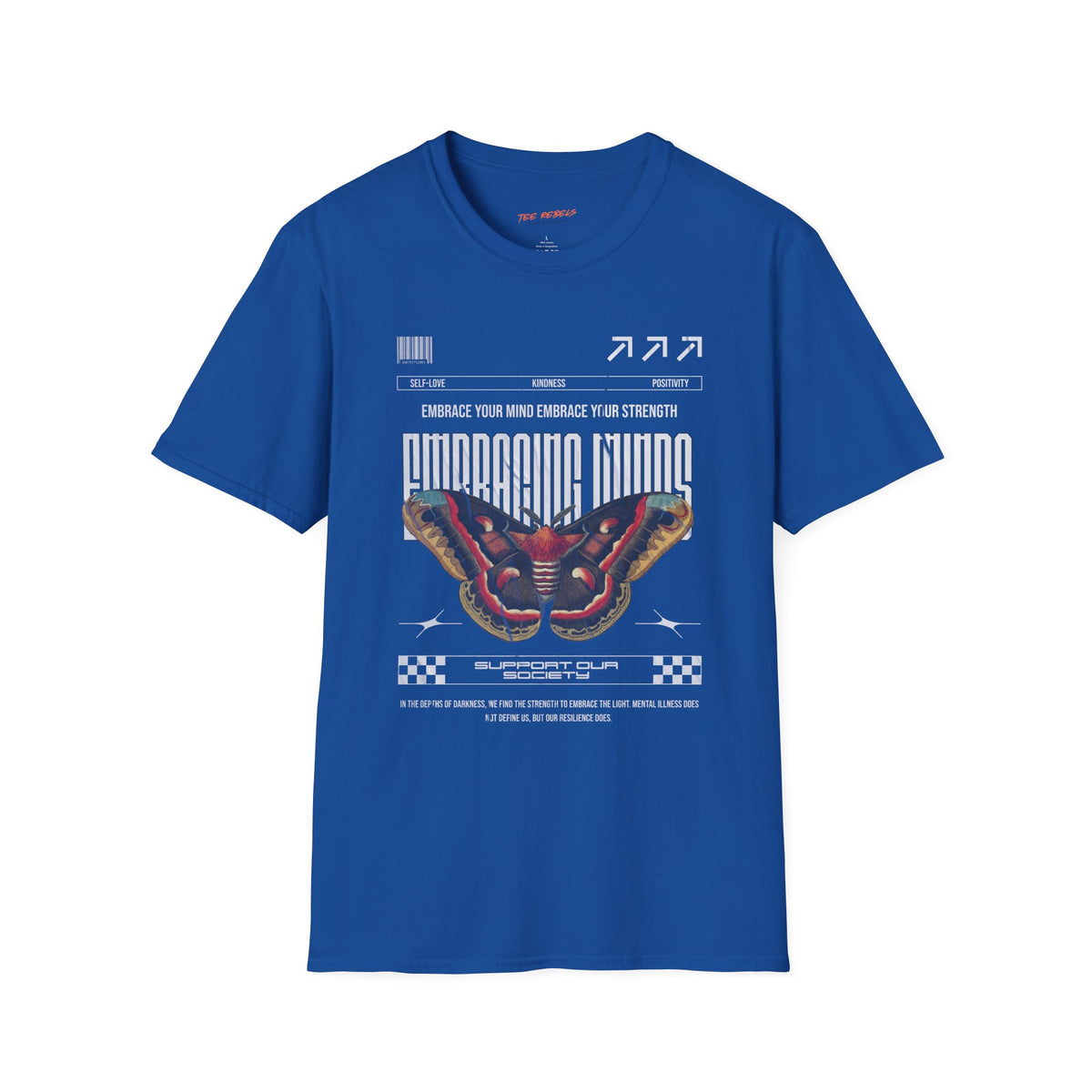 Embracing Minds Butterfly Spread Love Rose Graphic T-Shirt