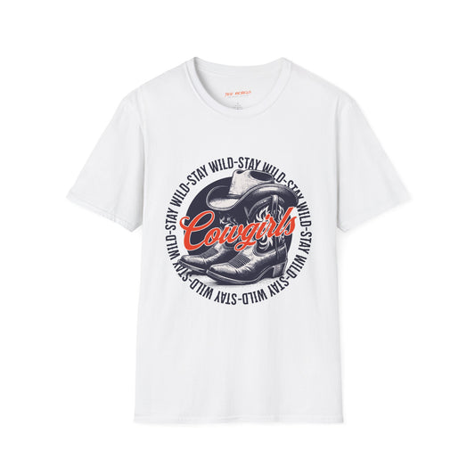 Cowgirls Stay Wild Unisex Streetwear T-Shirt | Cowgirls Graphic T-Shirt | Trendy Casual Wear | Cowgirls Rebel Frequency