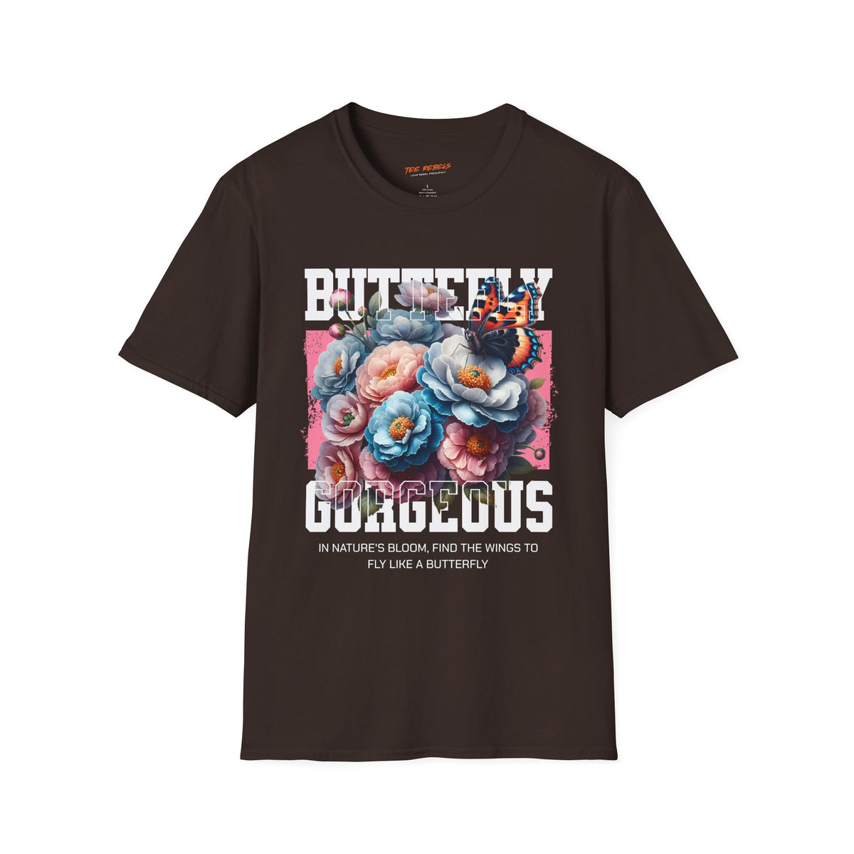 Floral Butterfly Gorgeous Spread Love Rose T-Shirt