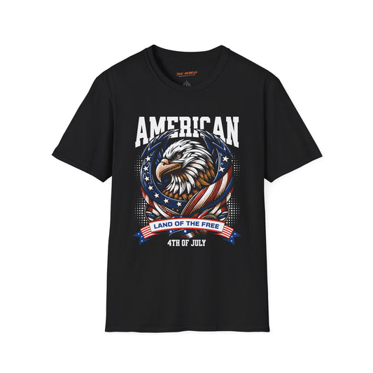 American Eagle, Land of the Free. 4th of July Unisex Streetwear T-Shirt | Eagle Rebel Frequency